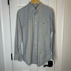 Vineyard Vines Men's Gingham Shirt - Gray and White